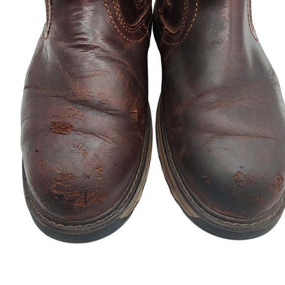 Caterpillar Unisex Pelton Safety Leather Boots Mens 9.5 main image 9